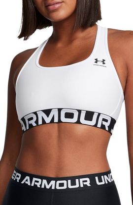 Under Armour Under Armour HeatGear® Mid Racerback Logo Jacquard Sports Bra
