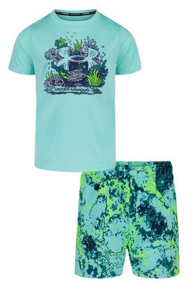 Under Armour Under Armour Kids' Coral Logo Rashguard & Swim Trunks Set