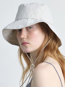 UNDERCONTROL STUDIO Fold Bucket Hat with String_Light Grey