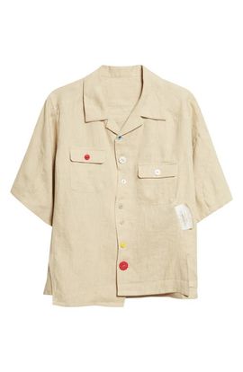 Undercover Undercover Asymmetric Linen Camp Shirt