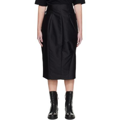 UNDERCOVER UNDERCOVER Black Paneled Silk Midi Skirt