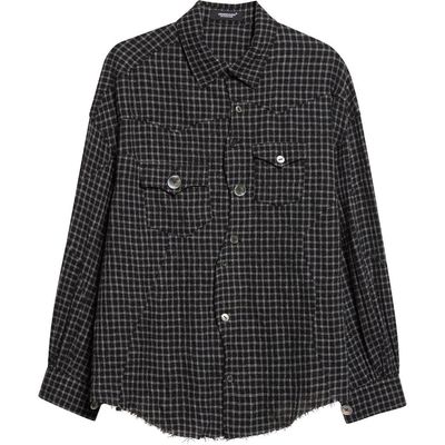 Undercover Undercover Check Wool Blend Button Up Shirt