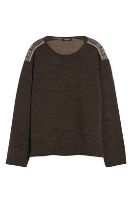 Undercover Undercover Paneled Solid & Plaid Wool Sweater