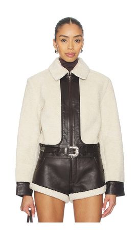 Understated Leather Understated Leather Faux Shearling Leather Jacket