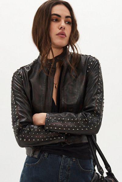 Understated Leather Understated Leather Studded Racer Jacket