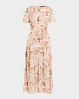Ungaro Billie Floral-Print Hammered Satin Maxi Dress
