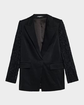 Ungaro Georgie Lace-Sleeve Jacket