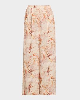 Ungaro Leighton Floral-Print Hammered Satin Pants