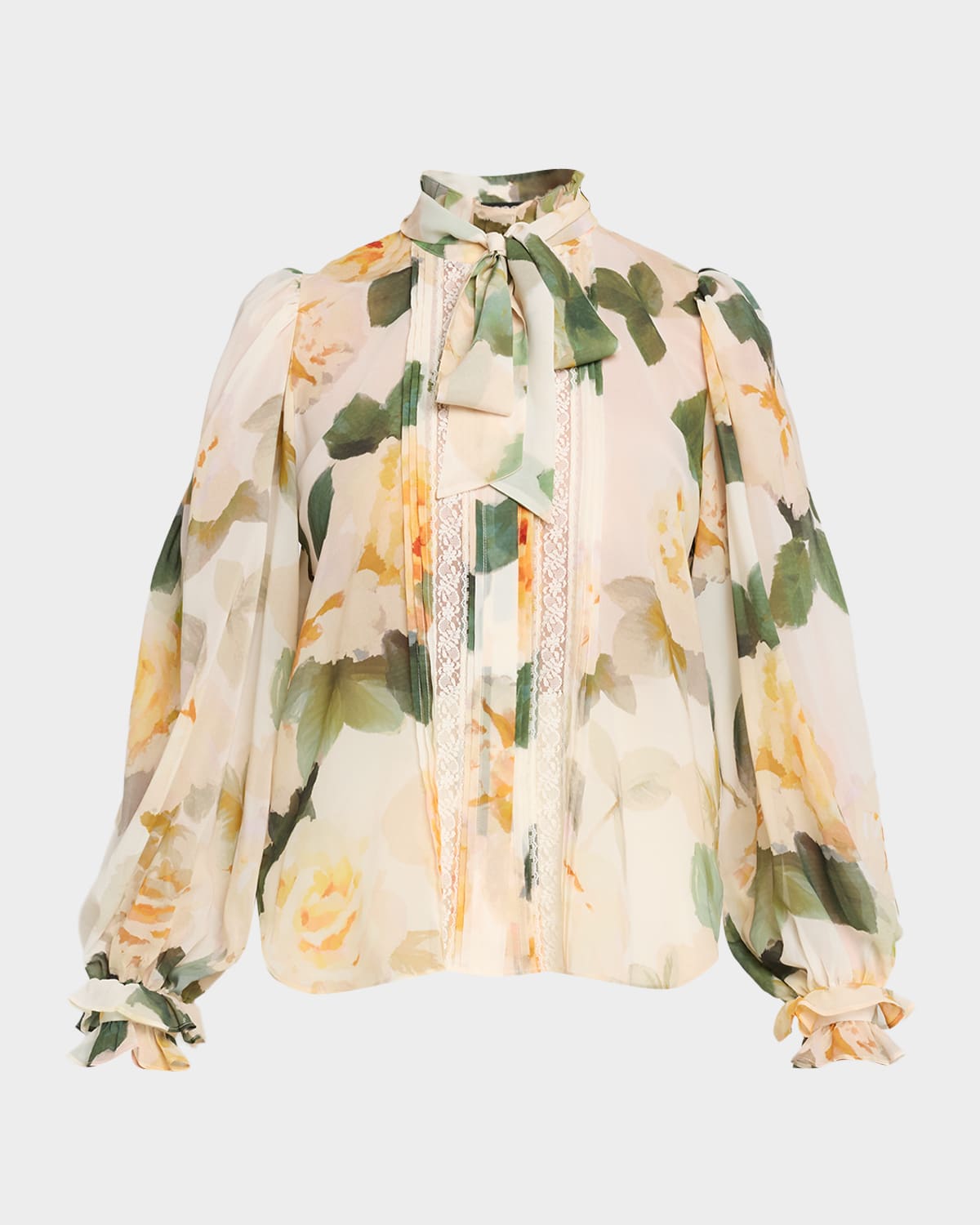 Ungaro Odessa Tie-Neck Floral Blouse