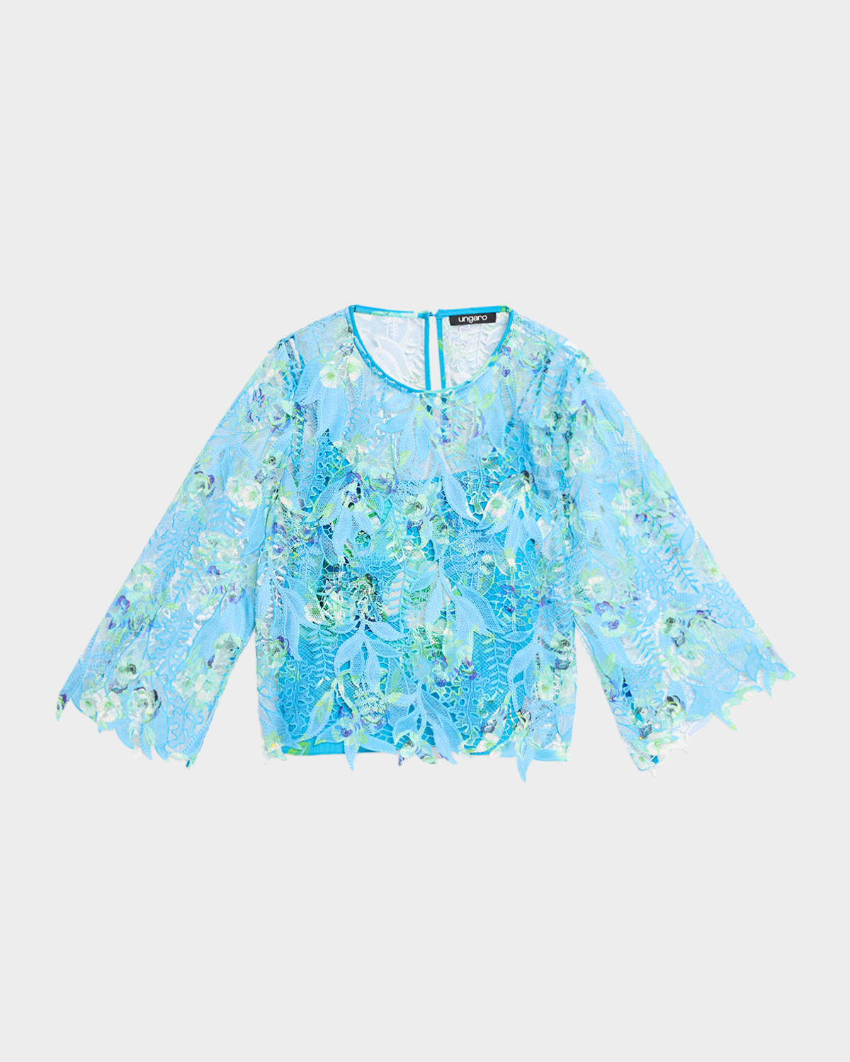 Ungaro Parker Printed Guipure Leaf Lace Blouse