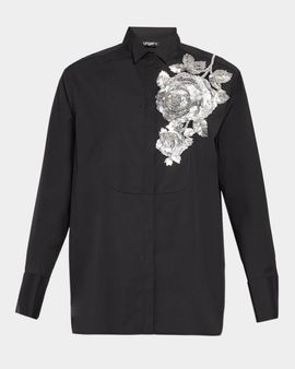Ungaro Vista Floral Beaded Blouse
