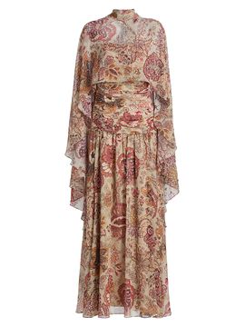 Ungaro Women's Gretchen Printed Cape Drop-Waist Dress