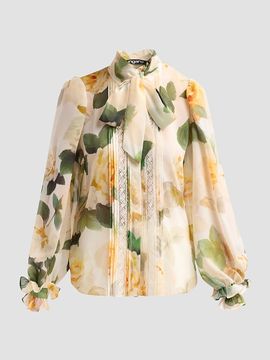 Ungaro Women's Odessa Floral Lace-Trimmed Blouse