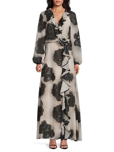 ottie a-line maxi dress Ungaro SIZE:16W 2000s Aesthetic Outfit Ideas Finished with a narrow blue prom dress