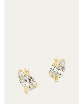 Uniform Object 18K Mantle Stud Earrings with Pear Diamonds