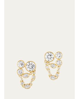 Uniform Object 18K Metal Web Earrings with Diamonds