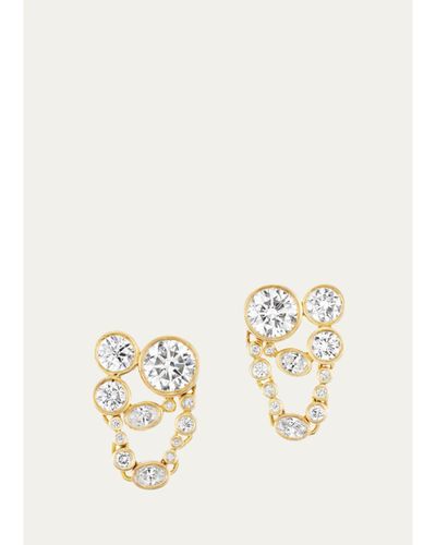 Uniform Object 18K Metal Web Earrings with Diamonds