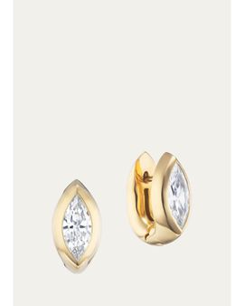 Uniform Object 18K Stud Huggie Earrings with Marquise Diamond