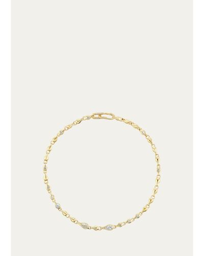 Uniform Object 18K Supernova Necklace with Round and Pear Diamonds