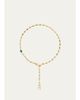 Uniform Object 18K Supernova Reflection Chain Necklace with Diamonds and Emerald - 3
