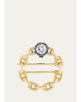 Uniform Object 18K System Chain Brooch with Diamond