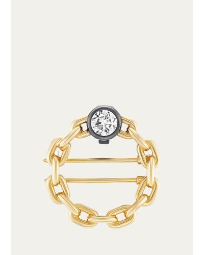 Uniform Object 18K System Chain Brooch with Diamond