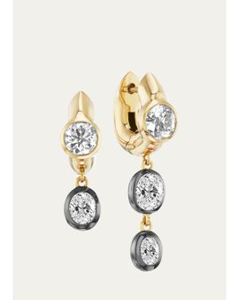 Uniform Object 18K Tusk Drop Earrings with Diamonds and Black Rhodium