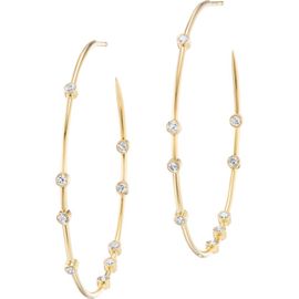 Uniform Object Uniform Object Float Bezel Set Diamond Hoop Earrings