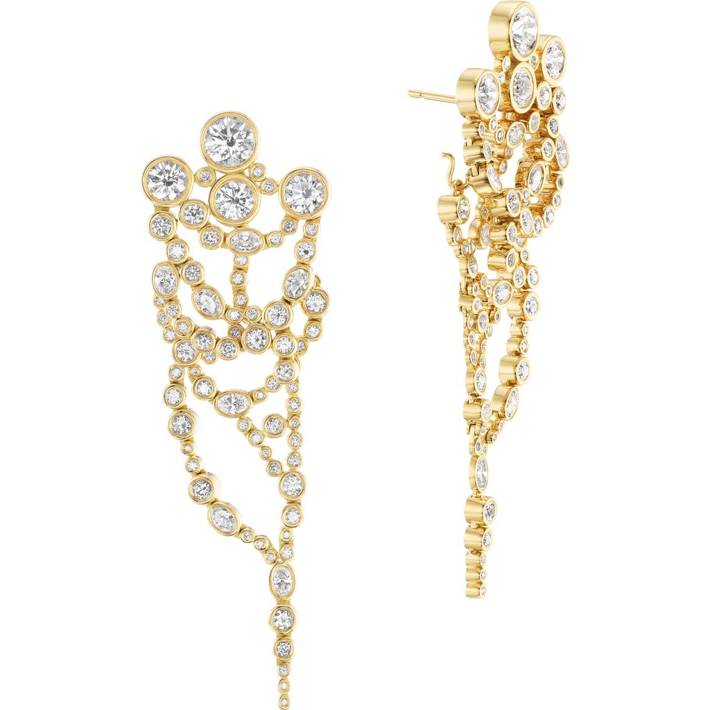 Uniform Object Uniform Object Metal Web Diamond Jacket Earrings