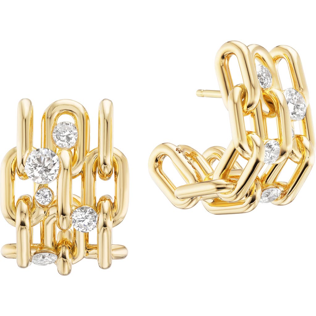 Uniform Object Uniform Object Power Stack Diamond Hoop Earrings