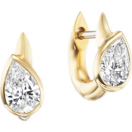 Uniform Object Uniform Object Stem Pear Shape Diamond Huggie Hoop Earrings