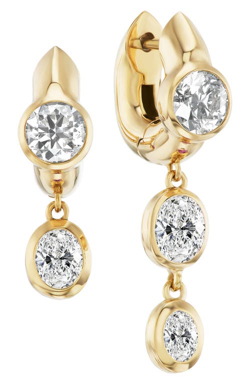 Uniform Object Uniform Object Tusk Bezel Set Diamond Drop Earrings
