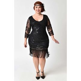 Unique Vintage Unique Vintage Plus Size 1920s Margaux Flapper Dress