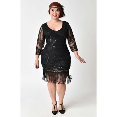 Unique Vintage Unique Vintage Plus Size 1920s Margaux Flapper Dress