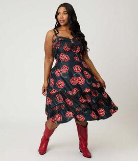 Unique Vintage Unique Vintage Plus Size Fringe Swing Dress