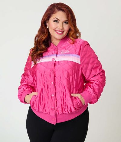 Unique Vintage Unique Vintage Plus Size Quilted Varsity Jacket