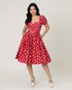 Unique Vintage Unique Vintage Puff Sleeve Sweetheart Fit & Flare Dress - 1