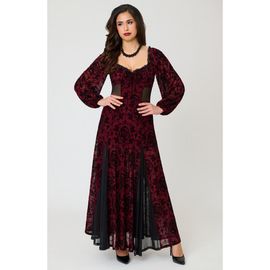 Unique Vintage Unique Vintage Sheer Spiderweb Godet Maxi Dress