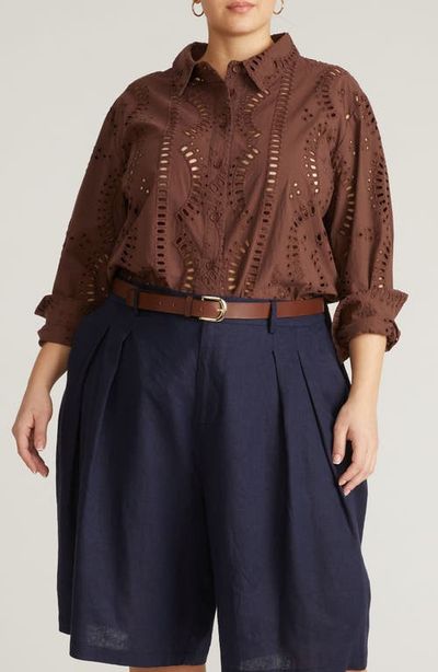 Universal Standard Universal Standard Embroidered Cotton Poplin Blouse