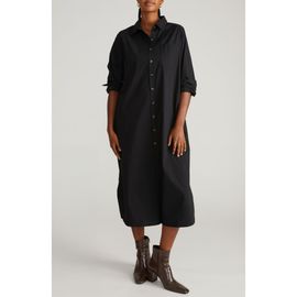 Universal Standard Universal Standard Odeon Long Sleeve Stretch Poplin Midi Shirtdress