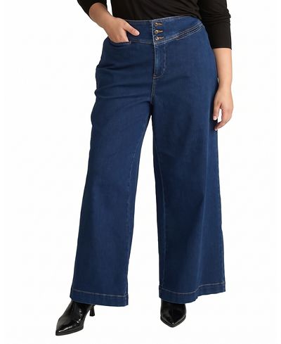 Universal Standard Universal Standard Women's Plus Charlie High Rise Sailor Jeans in Buffalo Blue Wash