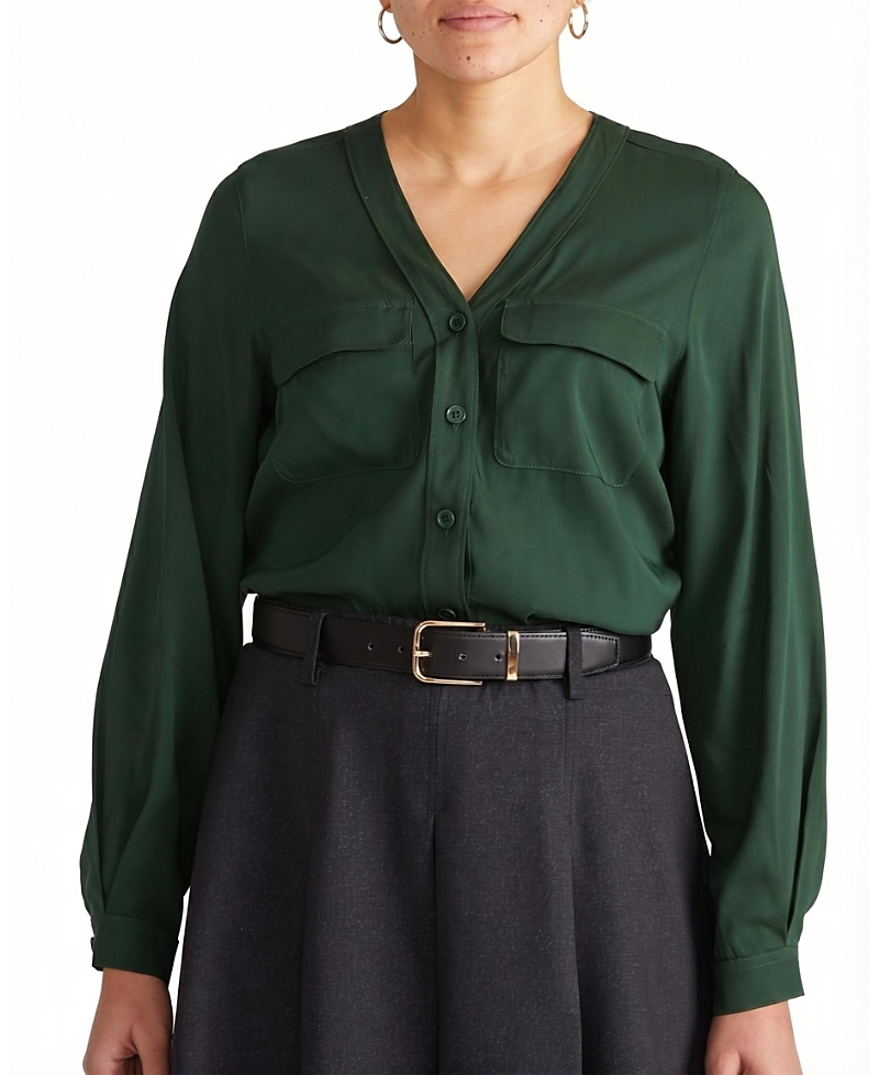 Universal Standard Universal Standard Women's Plus Cooling Stretch Cupro Button-Down Blouse