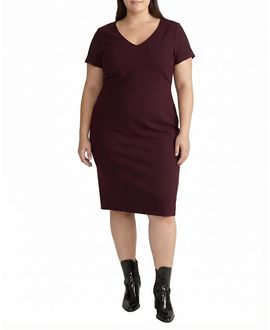 Universal Standard Universal Standard Women's Plus Executive V Neck Ponte Dress