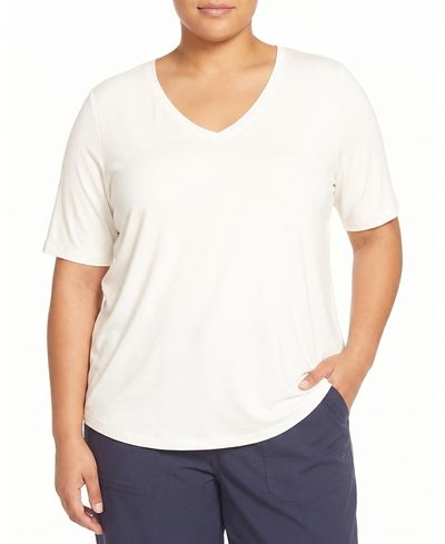Universal Standard Universal Standard Women's Plus Lily Liquid Jersey V-Neck Stovepipe Tee