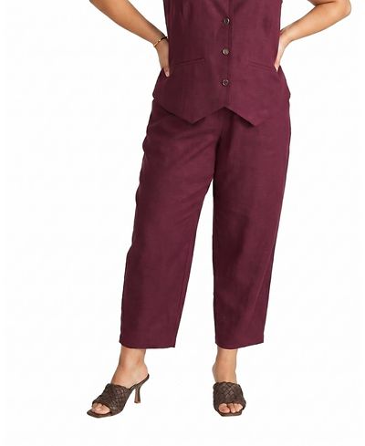 Universal Standard Universal Standard Women's Plus Lou Barrel Leg Linen Pants