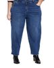 Universal Standard Universal Standard Women's Plus Lou High Rise Barrel Leg Jeans in Blue Wash - 1