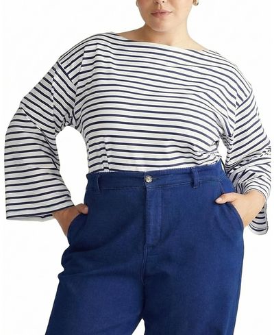 Universal Standard Universal Standard Women's Plus Size Montauk Breton Stripe Bell Sleeve Top