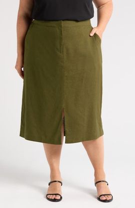 Universal Standard Universal Standard Wooster Linen Blend Pencil Skirt