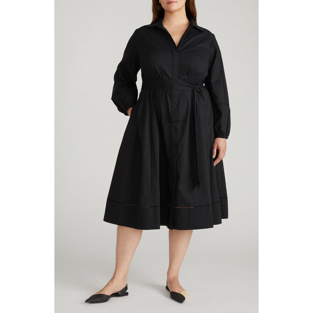 Universal Standard Universal Standard Yuli Long Sleeve Stretch Poplin Midi Dress