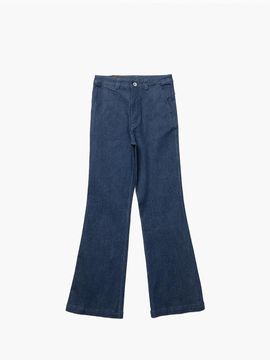 UNKNOWN BLUE Boots Cut Stretch Cotton Denim [Navy]